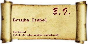 Brtyka Izabel névjegykártya